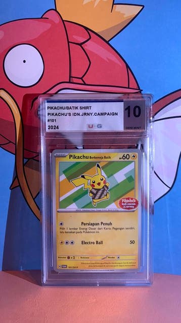 Pikachu Batik Camicia Pokémon kaart UCG 10 GEM MENTA