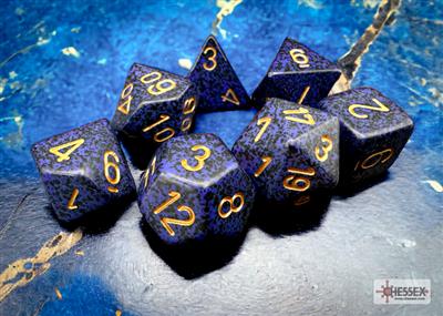 DICE SET Spec Poly Gold Cobalt (7)