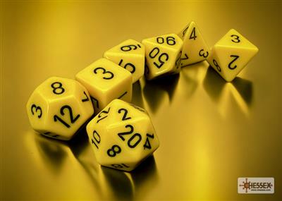 Terningsett OPA Poly Yellow/Black (7)