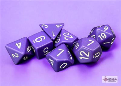 DICE SET OPA Poly Purple/White (7)