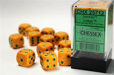 DICE SET SPEC 16MM LOTUS D6 (12)