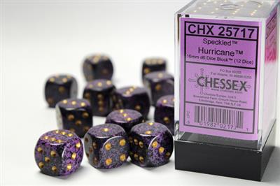 DICE SET SPEC 16MM Hurricane D6 (12)