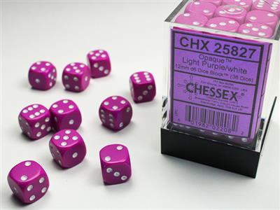 DICE SET OPA LT. PURPLE/VIT 12MM (36)