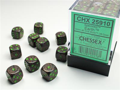 Dice Set Spec 12mm Earth D6 (36)