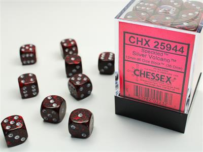 Dice Set Spec 12mm Silver Volcan D6 (36)