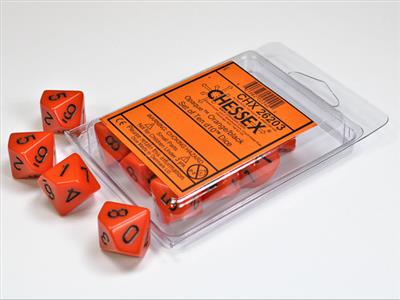 Zar seti opak turuncu/siyah D10 (10)