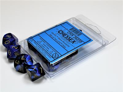 Kockice set Gemi Poly Black/Blu/GO D10 (10)