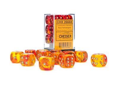 Kockice set Blizanca lum crveno-žuto/zlatno 16 mm d6 (12)