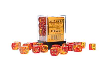 Set di dadi set gemelli lum-giallo rosso/oro 12mm d6 (36)
