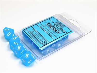 DICE SET Frosted Caribbean Blue/Wh D10 (10)