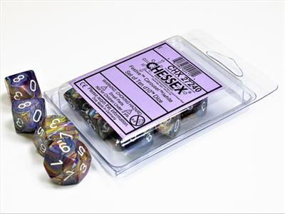 Dice Set Festive Carousel con White D10 (10)