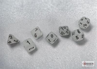 DICE SET Frost Poly Clear-Black (7)