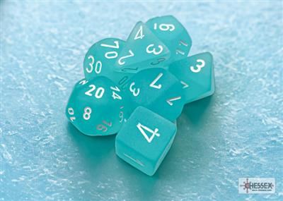 Terning sæt frost poly teal-hvid (7)