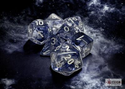 Set di dadi set nebulosa poli nero-bianco (7)