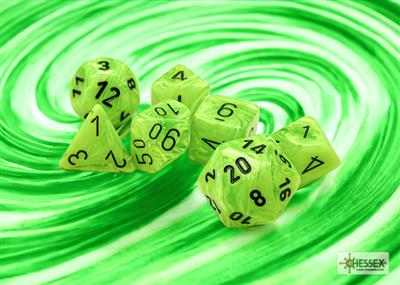 DICE SET VORTEX POLY BR.GREEN-BRACK (7)