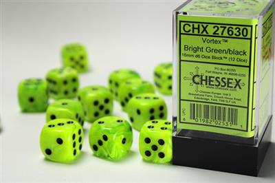 Dobbelsteenset Vortex 16mm Br.Gre-Zwart D6 (12)