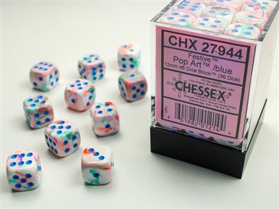 Kockice SET SLEGITE POP ART W/BLUE D6 (36)
