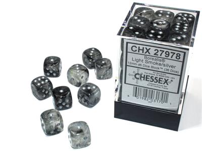 Kockice set BOR LUM Svjetlo dim/srebro 12 mm D6 (36)