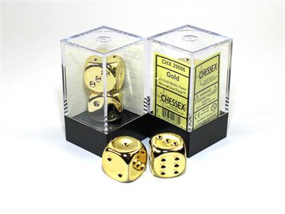 DICE PAR METAL 16MM GULD D6