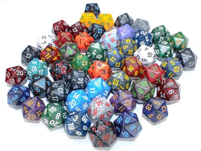DICE BAG AV 50 ASST. Lös spec polyhedral d20