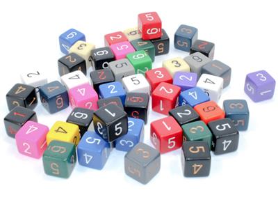 DICE BAG AV 50 ASST. Lös opa polyhedral D6