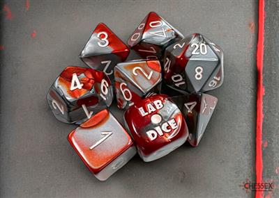 Laborwürfel Set Gemini Poly Red-Stahl/Weiß (7)