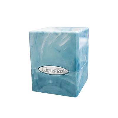Deckbox Satin Cube marmor lyseblå / hvid