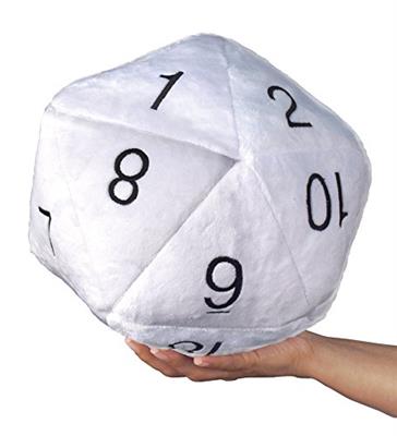 Jumbo d20 plišane kockice bijele