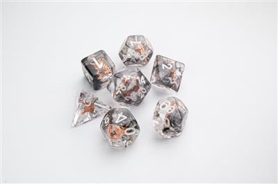DICE Set di dadi per giochi di ruolo con scudo e armi abbracciati 7 pezzi