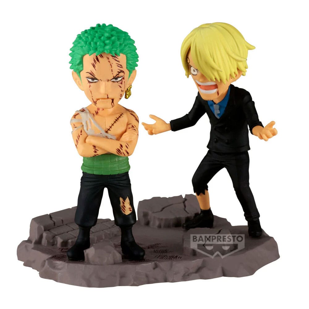 Estatua de PVC One Piece WCF Log Stories Roronoa Zoro y Sanji 8 cm