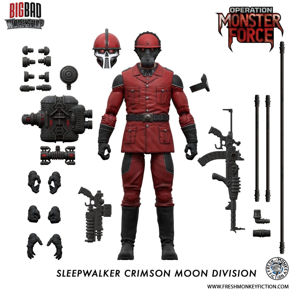 Operatie: Monster Force Action Figuur 1/12 Sleepwalker Crimson Moon Division 15 cm