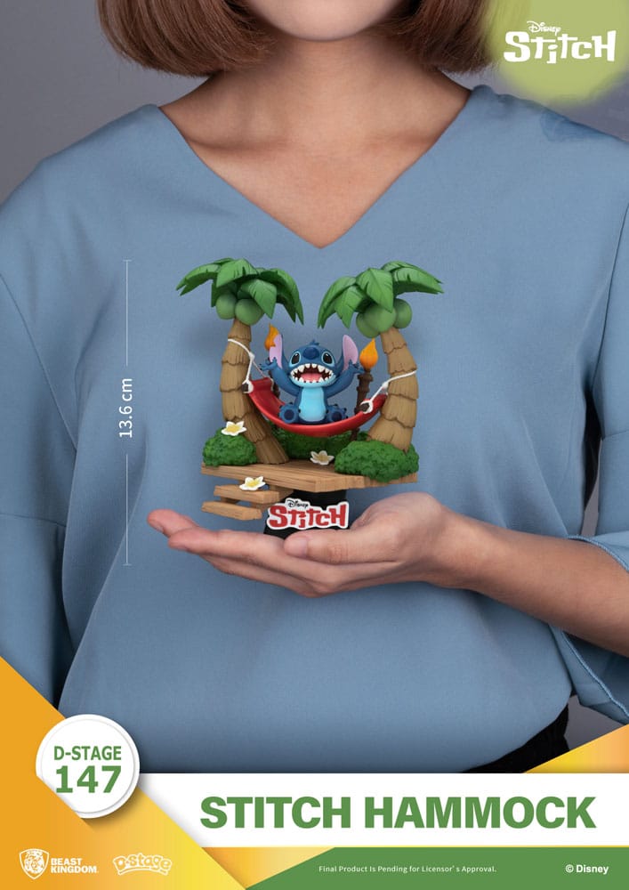 Lilo & Stitch D-STAGE PVC Diorama Stitch Hammock 13 cm