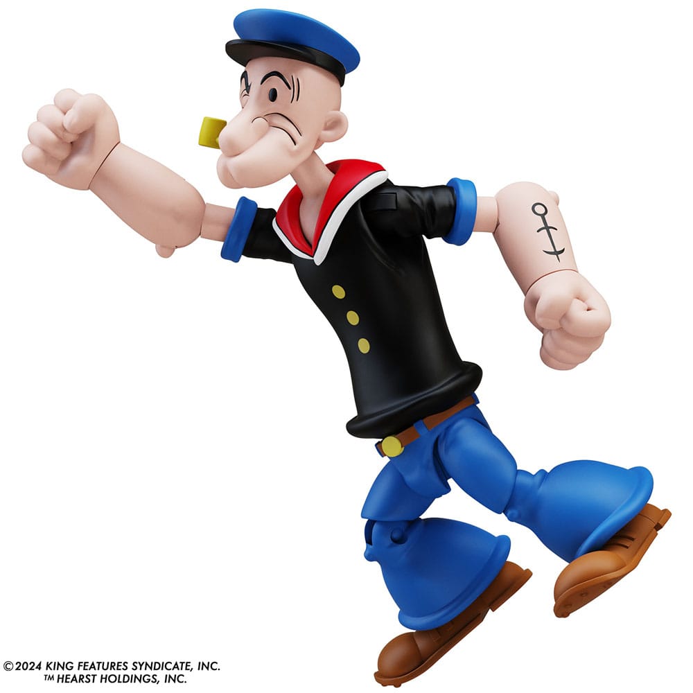 Popeye Actionfigur Welle 03 Popeye 1. Aussehen schwarzes Hemd