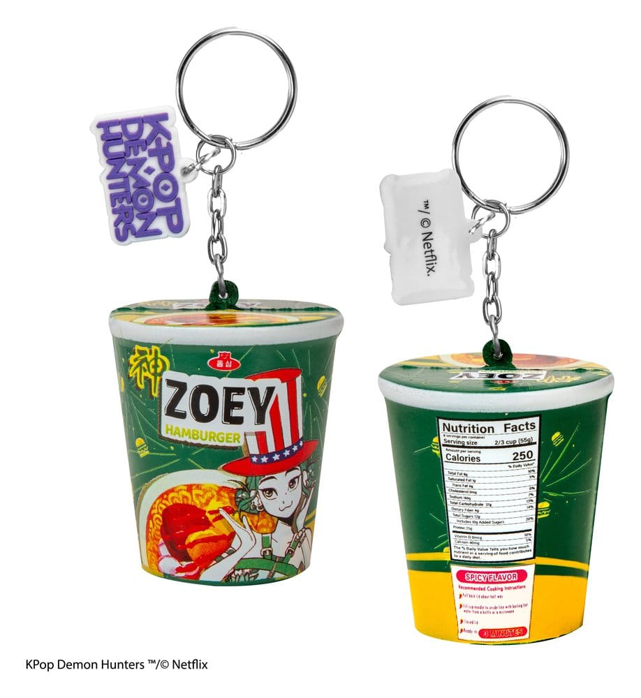 KPop Demon Hunters Squishy sleutelhanger Zoey Hamburger Noodles