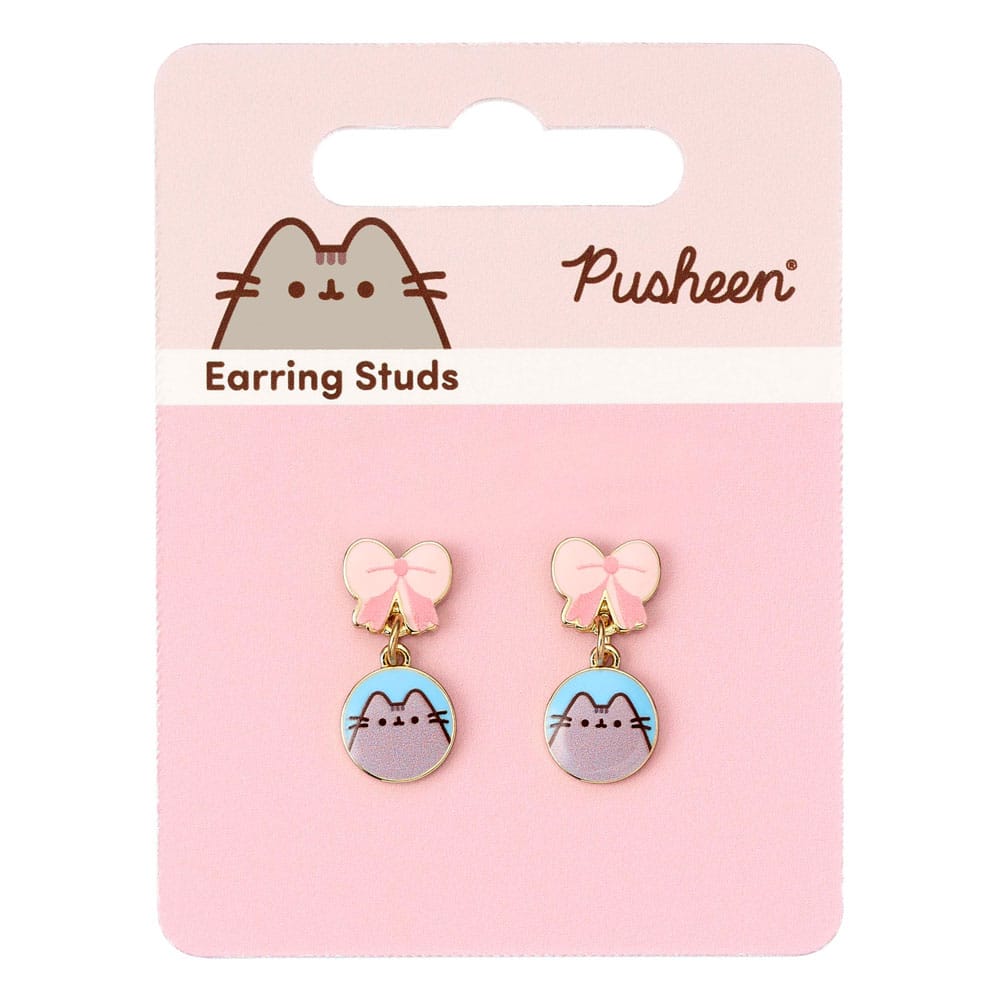 Orecchini a goccia Pusheen archi rosa