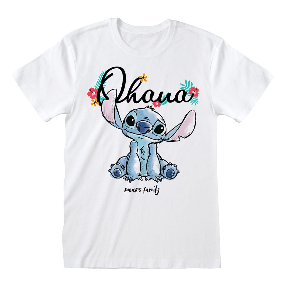 Lilo & Stitch T-shirt Ohana betekent familie wit