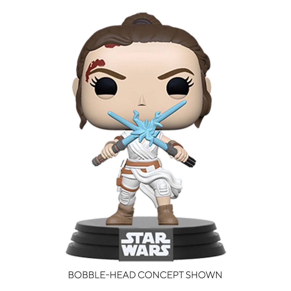 Star Wars Episode IX POP! Films vinyl figuur rey w/2 light sabres 9 cm