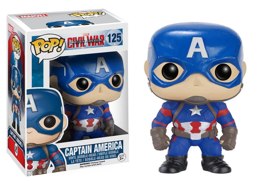 Captain America Civil War Pop! Vinyl Bobble-hoved Captain America 10 cm