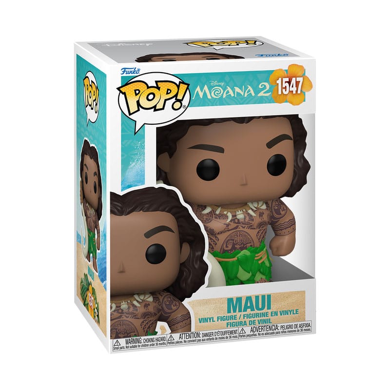 Moana 2 Pop! & Buddy vinil figür Maui, balık kancası ile 9 cm