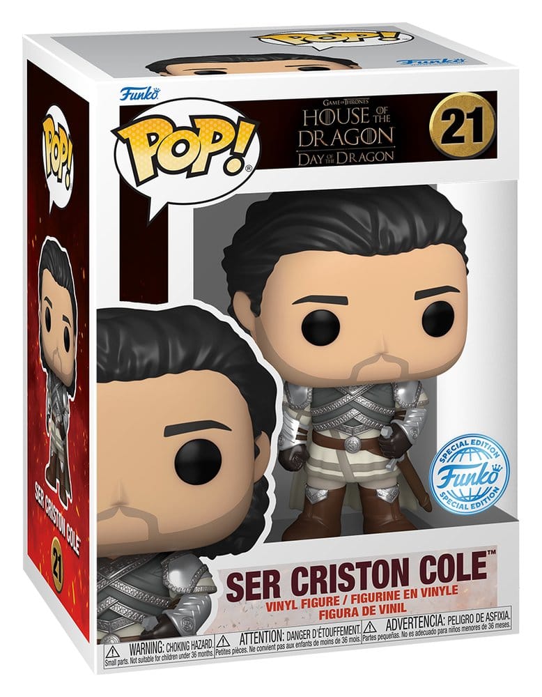 ¡La Casa del Dragón POP! Figura Vinilo Ser Criston Cole Edición Exclusiva 9 cm