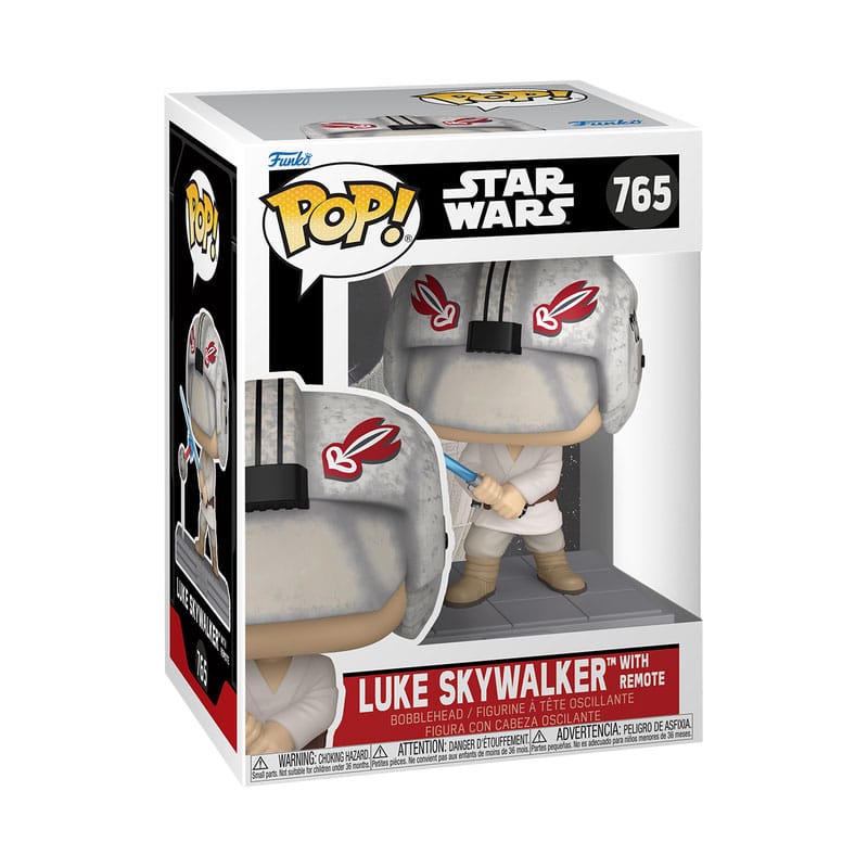 ¡Star Wars Pop! Figura de vinilo de película Luke/Remoto 9 cm
