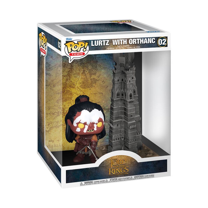 Pop, Lord of the Rings! Figura in vinile cittadina lurtz con torre 9 cm