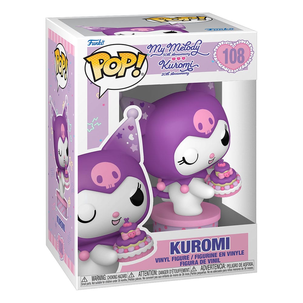 Hallo Kitty und Freunde pop! Vinylfigur Kuromi mit Kuchen (20 -jähriges Jubiläum) 9 cm