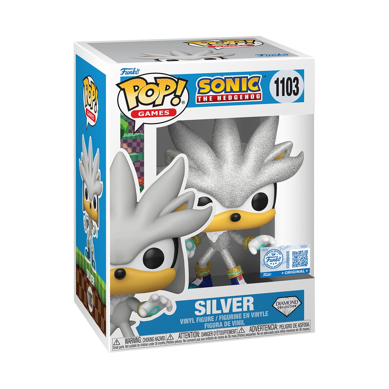 Sonic The Hedgehog Pop! Igre vinil figura srebrna jež (fl) 9 cm