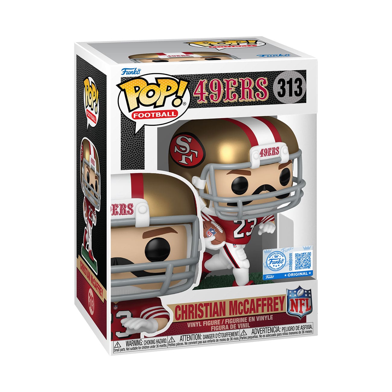 NFL: Leggende POP! Figura sportiva in vinile 49ers- Christian McCaffrey (TB) 9 cm