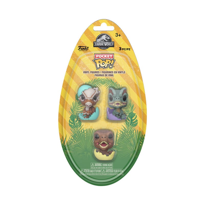 Jurassic Park Pocket POP! Vinylfigur Osterei 3er-Pack Dinos 4 cm
