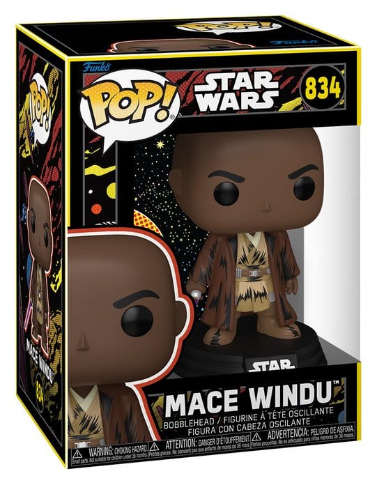 Star Wars : Mandalorien et Grogu POP ! Figurine en vinyle Mace Windu (Rétro) 9 cm