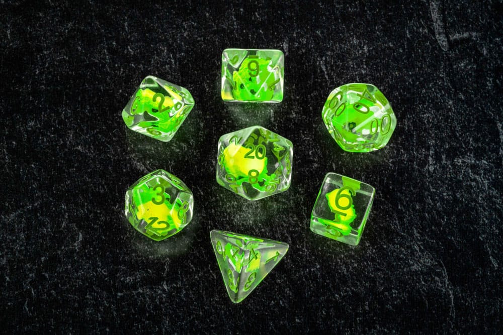 Dragon Storm Inclusion Dice Set Green Dragon (7)