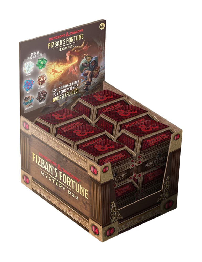 Donjons & Dragons Boîte mystère aveugle Dés Trésor de Fizban d20 25 mm