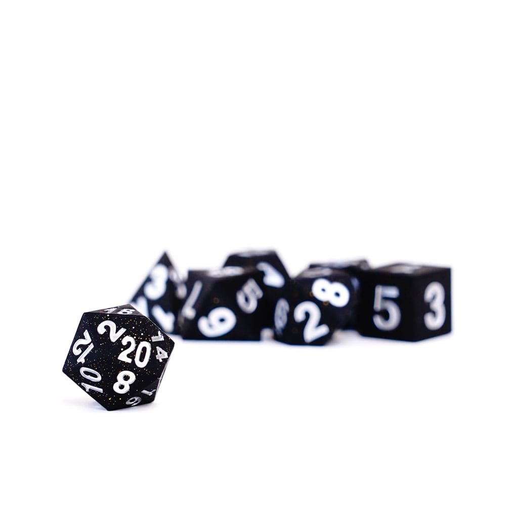 Fanroll Sharp Edge Silicone Dice Set Gold Scatter (7)